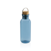 RCS recycled PET fles met bamboe deksel en handvat, blauw