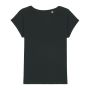 Stella Rounder Slub - Slub vrouwen T-shirt met gevouwen mouw - XS