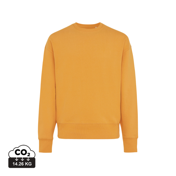 Iqoniq Kruger gerecycled katoen relaxed sweater, sundial oranje (M)
