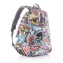 Bobby Soft "Art", anti-diefstal rugzak, grijs, rood
