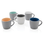 Ceramic mug with coloured inner, blue, grey