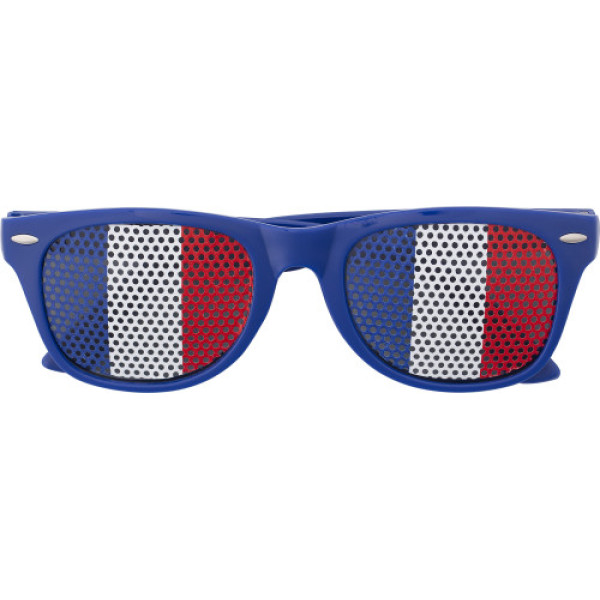 Plexiglas zonnebril met landen vlag Lexi blauw/wit/rood