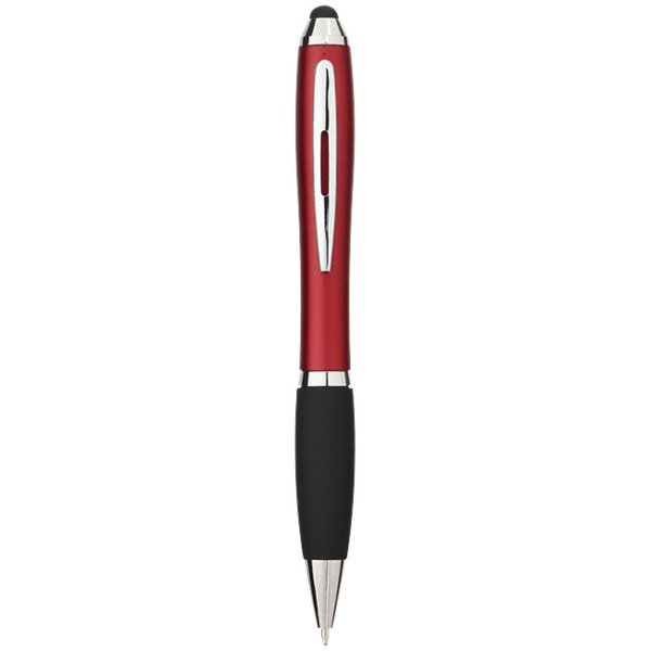 Nash stylus balpen met gekleurde houder en zwarte grip - Rood/Zwart