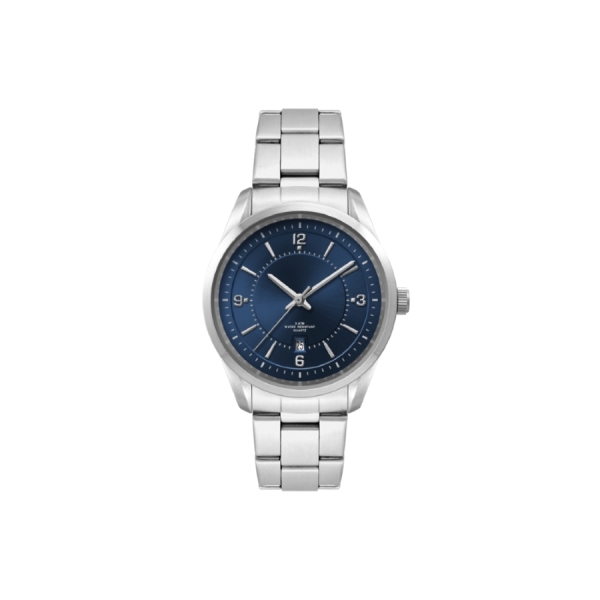 Horloge Florence Blauw Stainless steel met opdruk