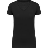 Dames-t-shirt Supima® V-hals korte mouwen Black XS