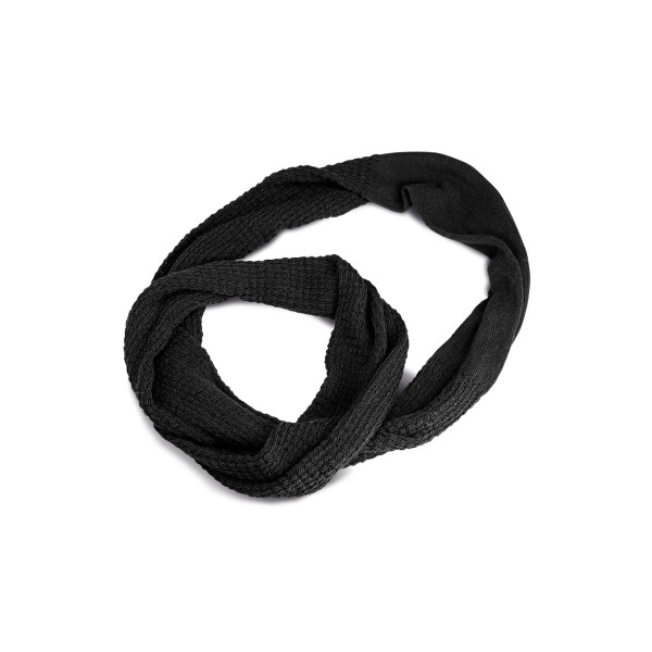 Rondgebreide Sjaal Black One Size