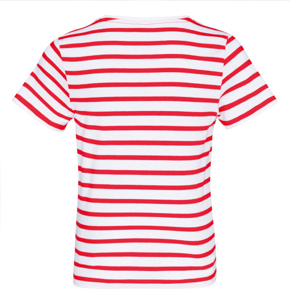 Gestreept T-shirt met zak en korte mouwen kids White / Red Stripe 10/12 jaar