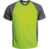 Unisex two-tone short-sleeved t-shirt Lime / Dark Grey M
