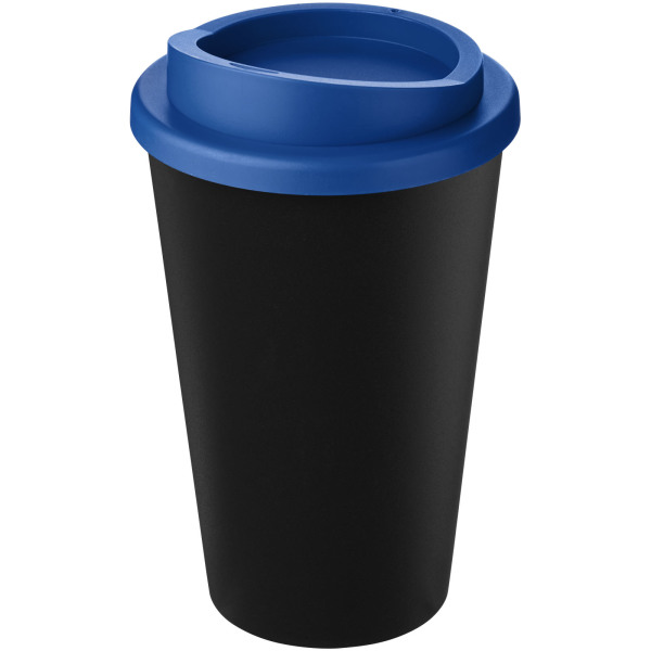 Americano® Eco 350 ml recycled tumbler - Solid black/Mid blue