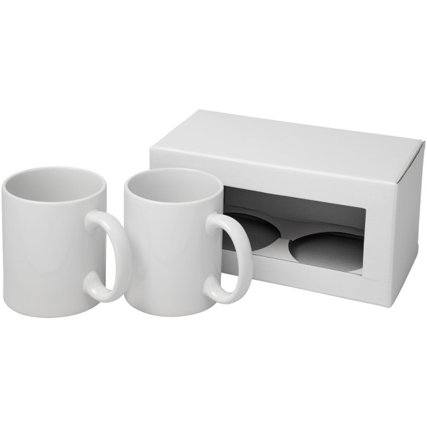 Ceramic sublimation mug 2-pieces gift set - White