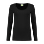 L&S T-shirt Crewneck cot/elast LS for her black XXL