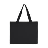 Canvas Wide Shopper with Fold LH - Black - L (42x32x12cm)