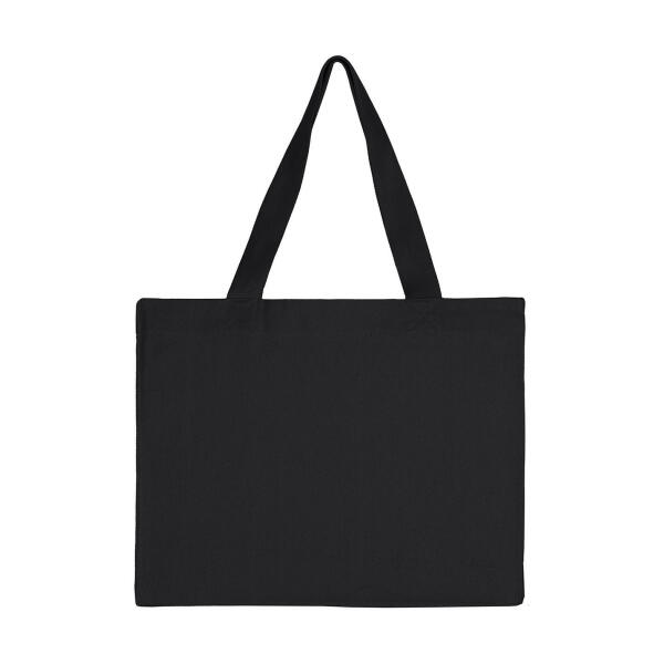 Canvas Wide Shopper with Fold LH - Black - L (42x32x12cm)