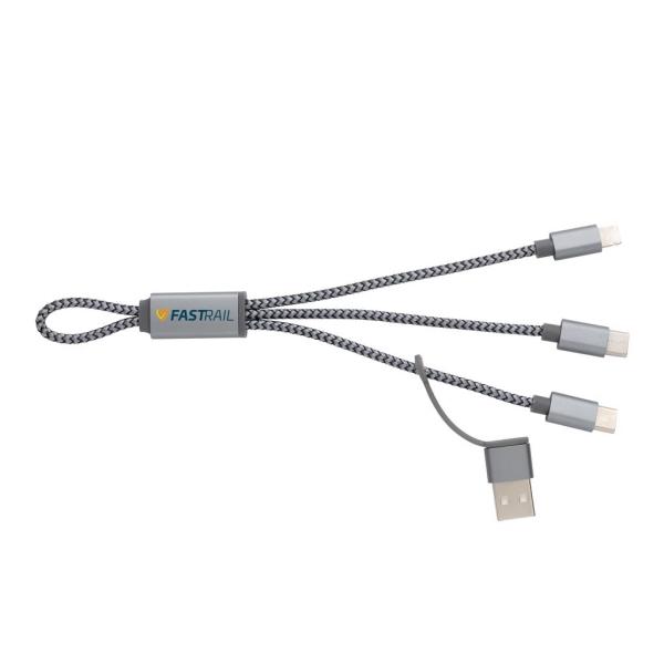 3-in-1 gevlochten mini-kabel, grijs