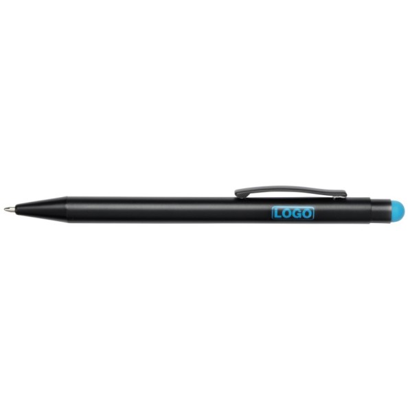 Aluminium ballpoint pen BLACK BEAUTY black, light blue
