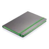 Luksus hardcover PU A5 notesbog med farvet kant, grøn
