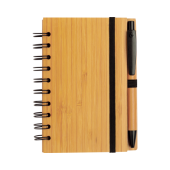 Bamboe notitieboek A6 met pen.