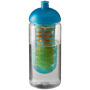 H2O Active® Octave Tritan™ 600 ml bidon en infuser met koepeldeksel - Transparant/Aqua blauw