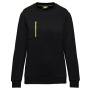 Day To Day unisex sweater met zip contrasterende zak Black / Yellow 3XL