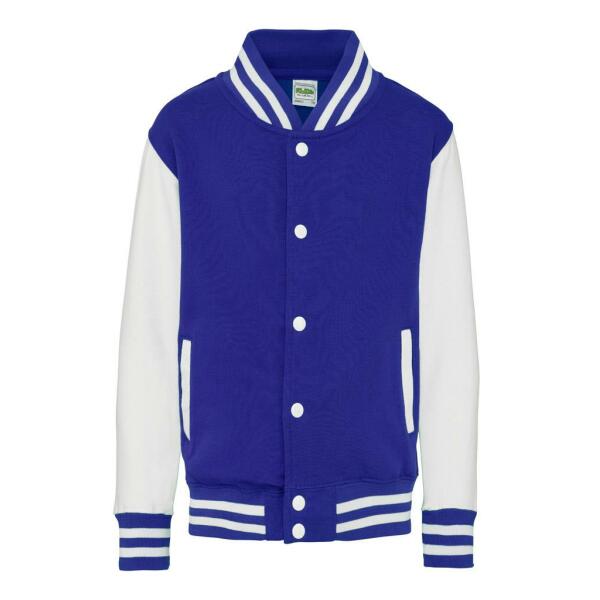 AWDis Kids Varsity Jacket, Royal Blue/White, 3-4, Just Hoods