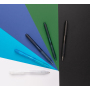 X9 frosted pen with silicone grip, blue