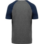 Tweekleurig Triblend sport-t-shirt met korte mouwen volwassene Grey Heather / Sporty Navy Heather XS