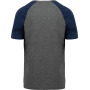 Tweekleurig Triblend sport-t-shirt met korte mouwen volwassene Grey Heather / Sporty Navy Heather XS