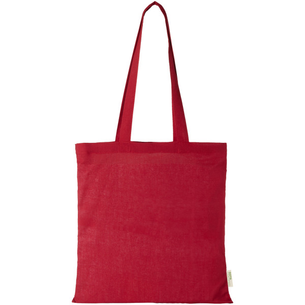 Orissa 140 g/m² GOTS organic cotton tote bag 7L - Red