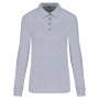 Damespolo lange mouwen van jersey Oxford Grey XS