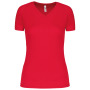 Dames sport-t-shirt V-hals Red XXL