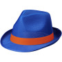 Trilby hoed met lint - Blauw/Oranje