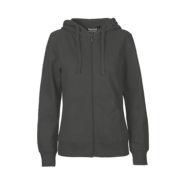 Neutral ladies zip hoodie-Charcoal-XS