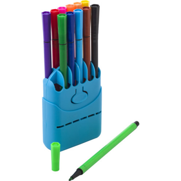 12 water-based felt tip pens light blue