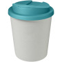 Americano® Espresso Eco 250 ml recycled tumbler with spill-proof lid - White/Aqua blue