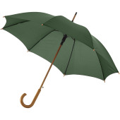 Kyle 23" paraply med automatisk åbning og træskaft og -håndtag - Skovgrøn