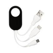 3 in 1 USB oplaadkabel met oplichtend logo na lasergravering 3 in 1 USB oplaadkabel met oplichtend logo na lasergravering