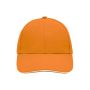 MB024 6 Panel Sandwich Cap - orange/white - one size