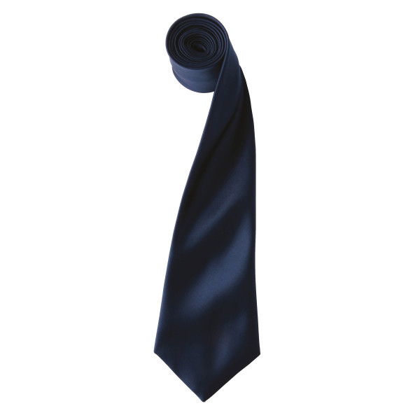 'Colours' Satin Tie Navy One Size