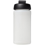 Baseline® Plus 500 ml sportfles met flipcapdeksel - Transparant/Zwart