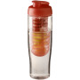 H2O Active® Tempo 700 ml sportfles en infuser met flipcapdeksel - Transparant/Oranje