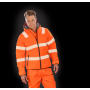 Recycled Ripstop Padded Safety Jacket - Fluorescent Orange