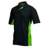 Poloshirt Bicolor Borstzak 202002 Black-Lime 5XL