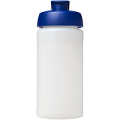 Baseline® Plus 500 ml sportfles met flipcapdeksel - Transparant/Blauw