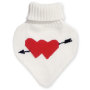1000 C.C. Heart Shaped Rubber Hot Water Bottle Bags with Knitted Cover