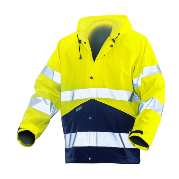 Jobman 1566 Hi-vis raincoat geel/navy xxl