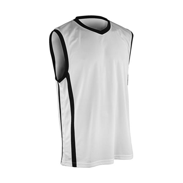 Men's Quick Dry Basketball Top - White/Black - XS