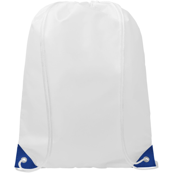 Oriole drawstring backpack with coloured corners 5L - White/Royal blue