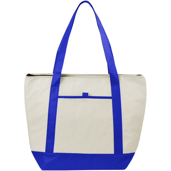 Lighthouse non-woven cooler tote 21L - Natural/Royal blue