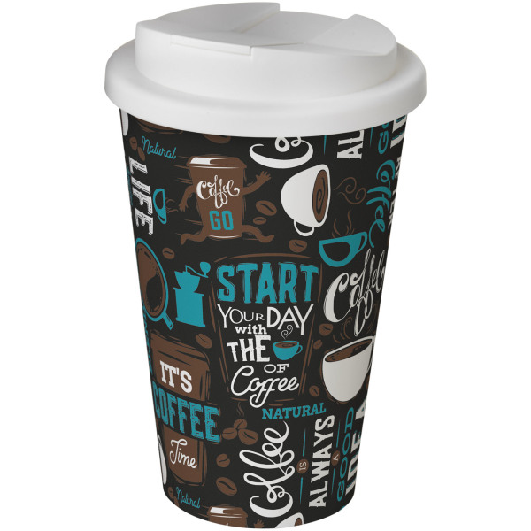 Brite-Americano® 350 ml tumbler with spill-proof lid - White