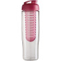 H2O Active® Tempo 700 ml sportfles en infuser met flipcapdeksel - Transparant/Roze